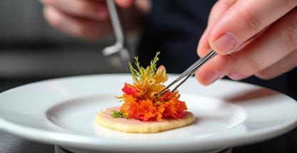 Chef plating a dish